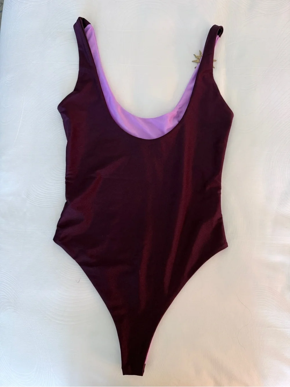 Women’s Purple One-Piece Swimsuit with Dark Trim (IT 38) - Picture 5 of 5